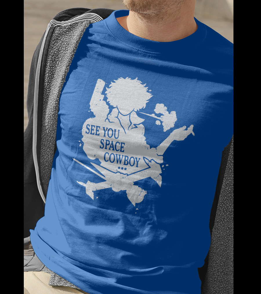 SEE YOU SPACE COWBOY Spike Silhouette Smoking Scene T-Shirt