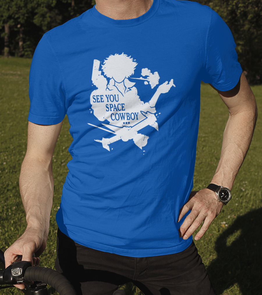 SEE YOU SPACE COWBOY Spike Silhouette Smoking Scene T-Shirt