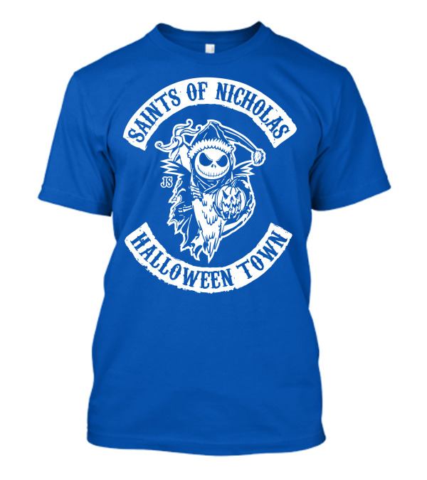 Saints Of Nicholas Halloween Town Jack Skellington Santa Crossover T-Shirt
