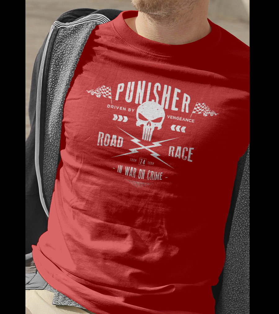 Punisher Driven By Vengeance Road Race In War On Crime T-Shirt