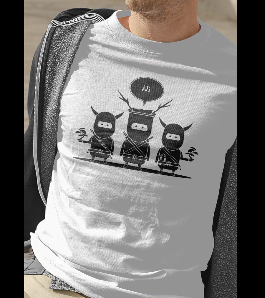 NiNi Ninjas With Antlers And Bonsai Expressing 'Ni' T-Shirt