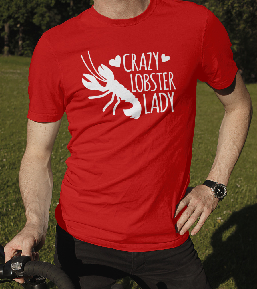 Crazy Lobster Lady With Hearts T-Shirt
