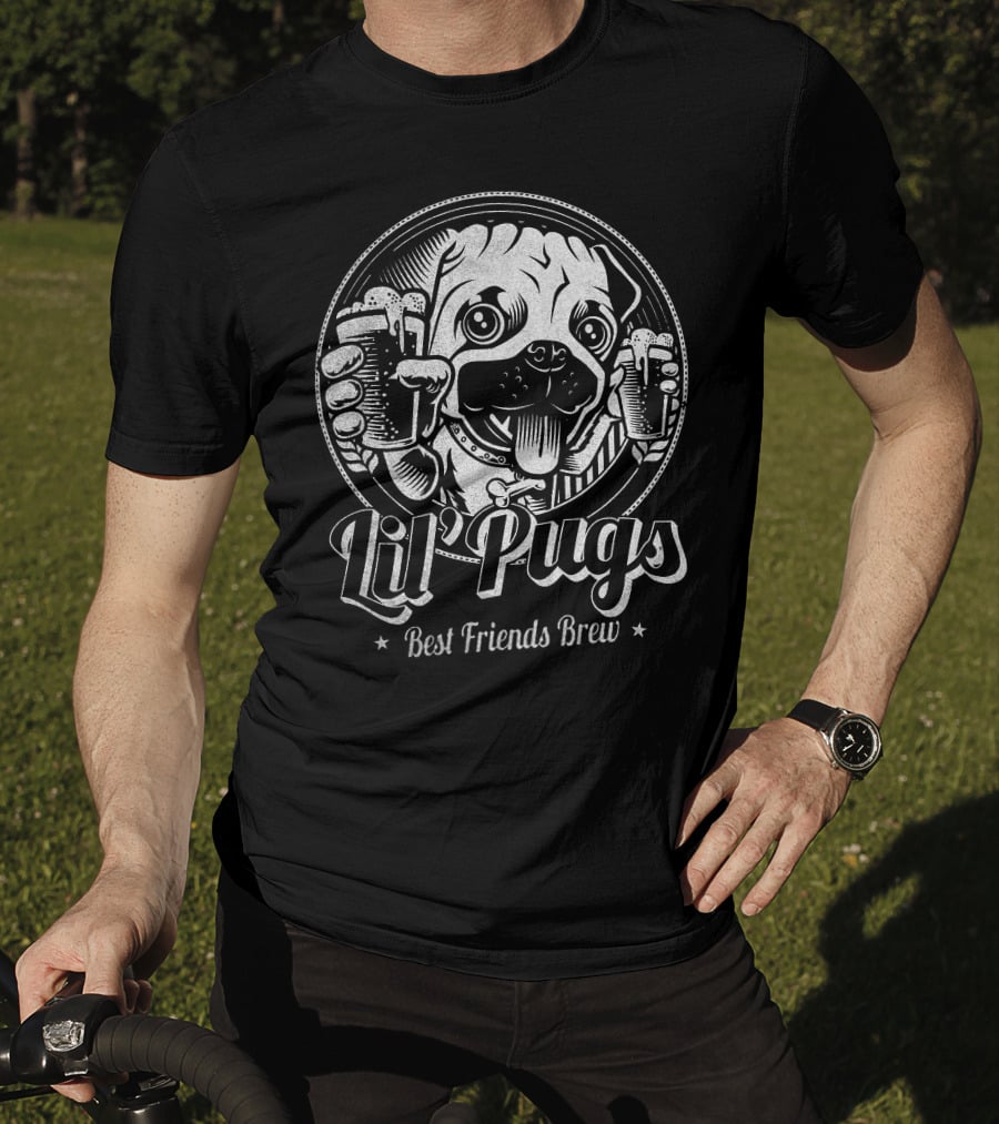 Lil' Pugs Best Friends Brew T-Shirt