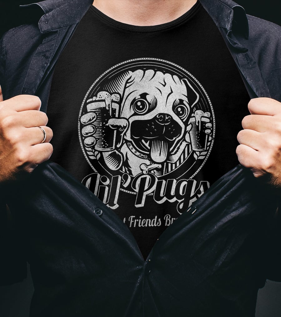 Lil' Pugs Best Friends Brew T-Shirt