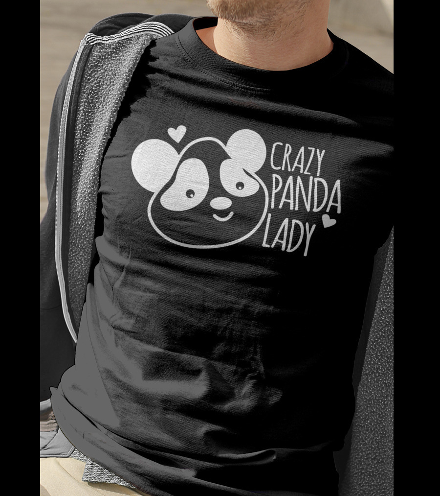 CRAZY PANDA LADY Heart T-Shirt