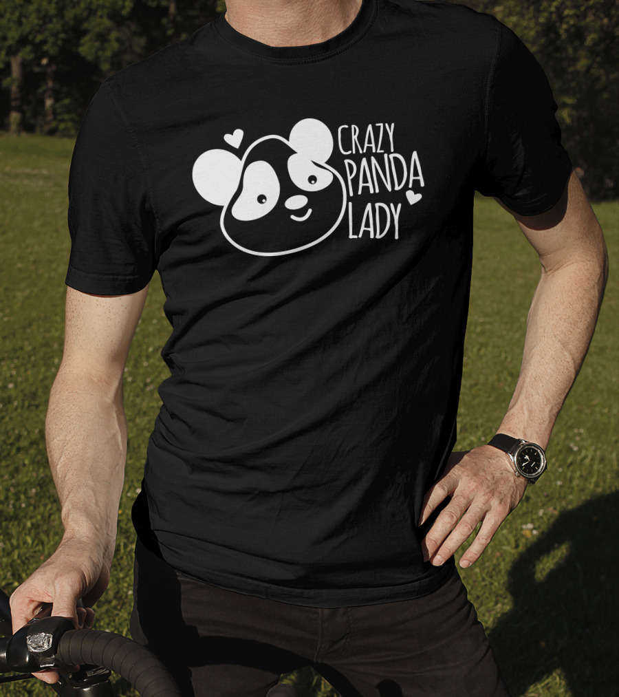 CRAZY PANDA LADY Heart T-Shirt