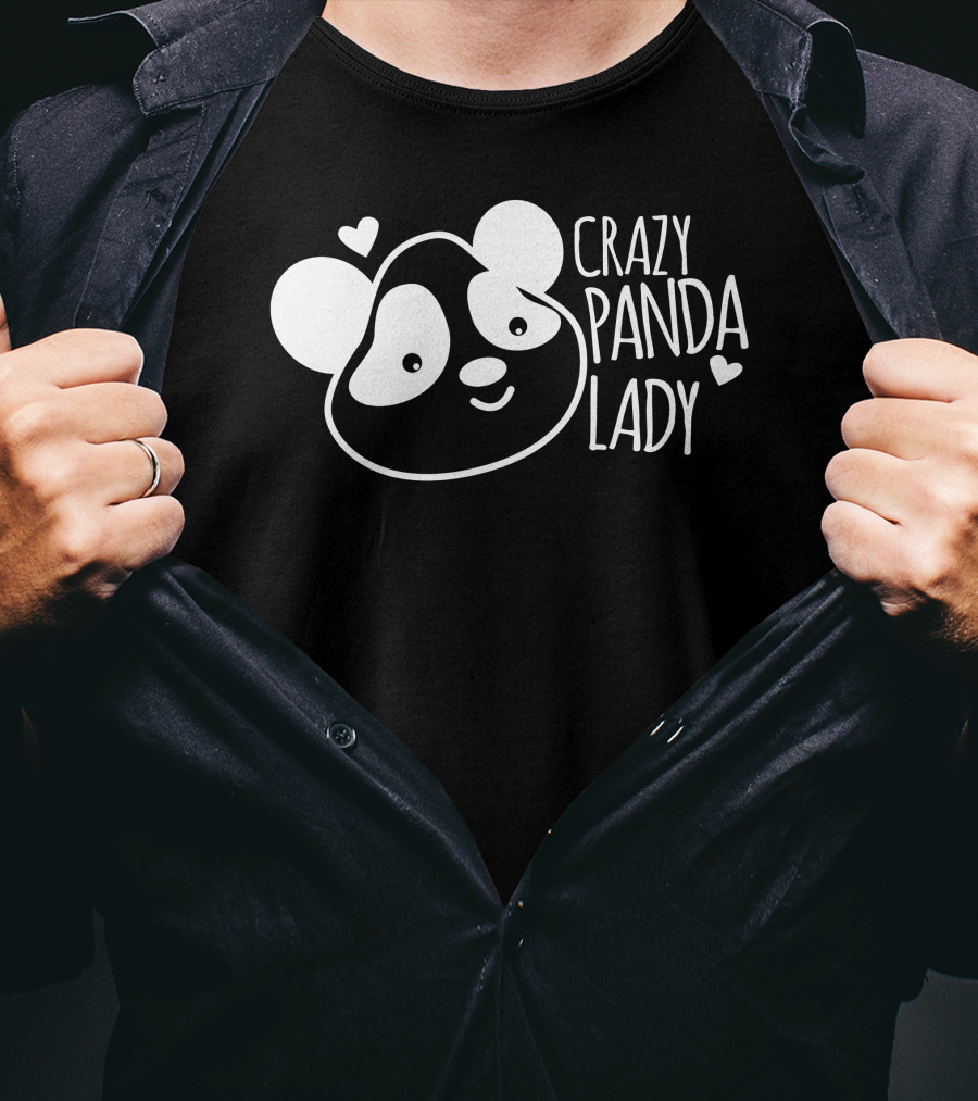 CRAZY PANDA LADY Heart T-Shirt