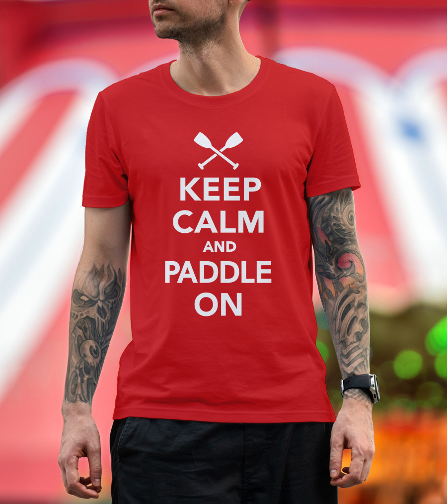 Keep Calm and Paddle On with Crossed Paddles Icon T-Shirt
