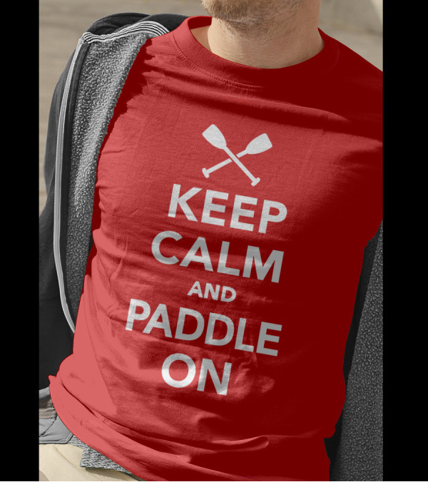 Keep Calm And Paddle On With Crossed Paddles Icon T-Shirt