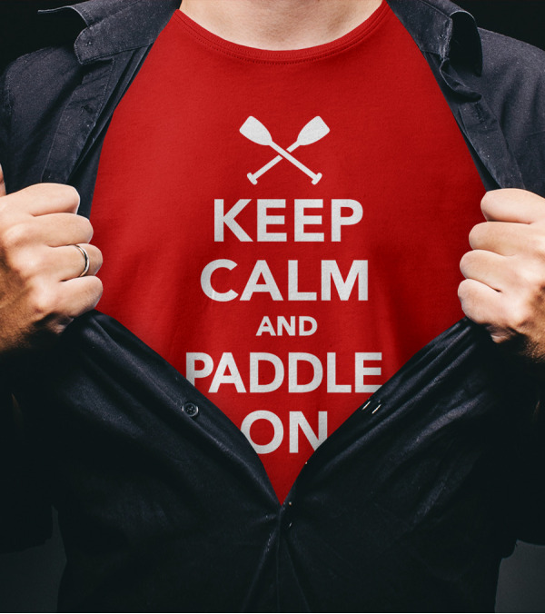 Keep Calm And Paddle On With Crossed Paddles Icon T-Shirt