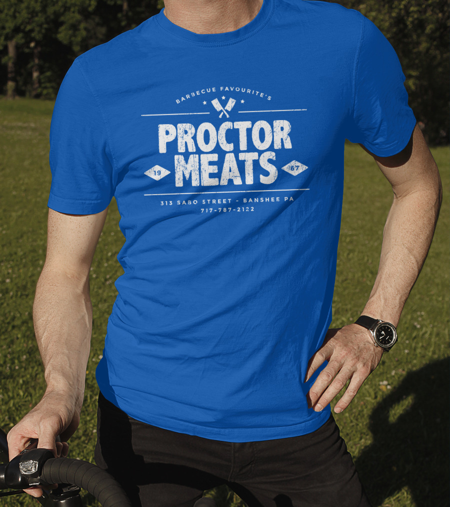 BARBECUE FAVOURITE'S PROCTOR MEATS 313 SABO STREET BANSHEE PA 717-787-2122 1967 WORN LOOK T-Shirt