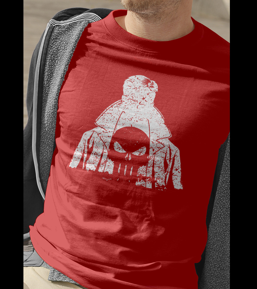 Punisher Shadow Of Vengeance Trench Coat Skull T-Shirt