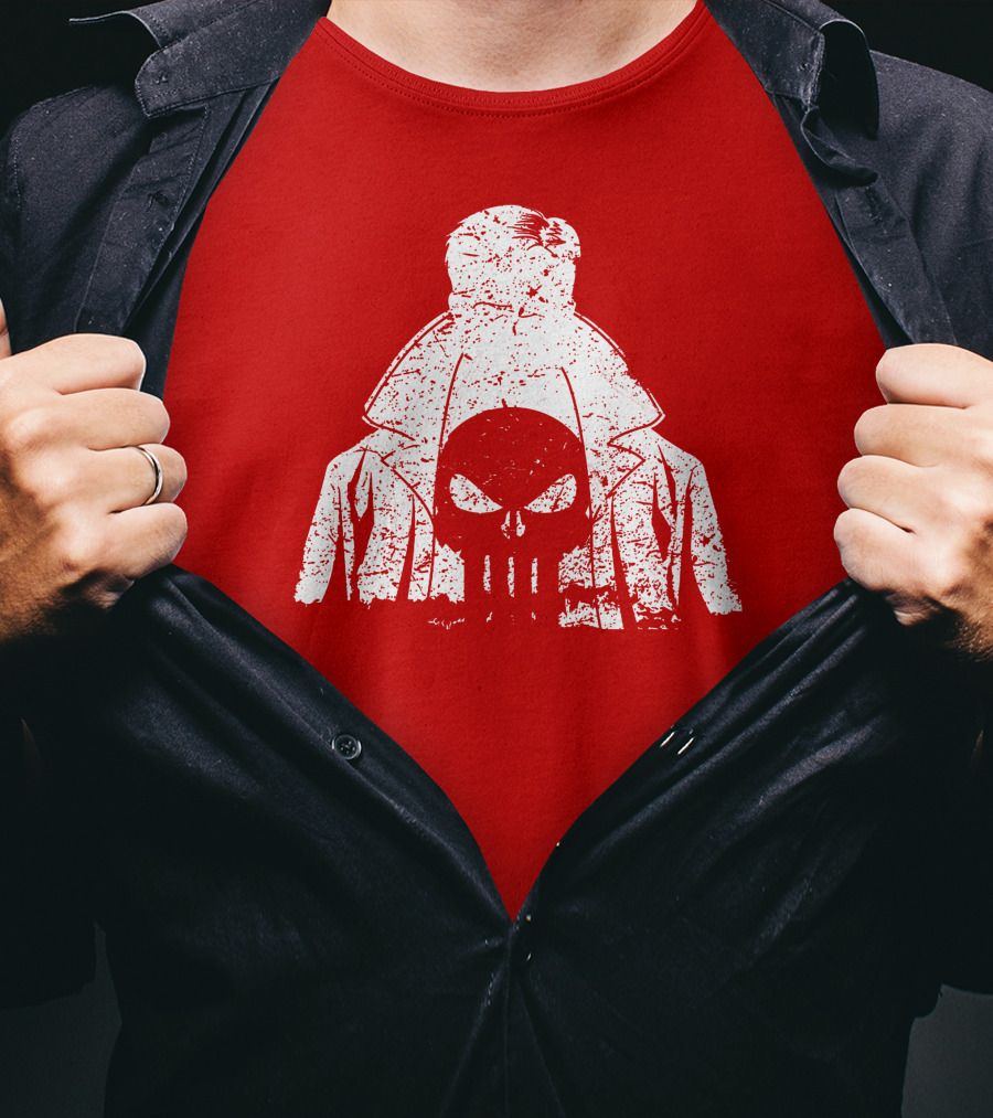 Punisher Shadow Of Vengeance Trench Coat Skull T-Shirt