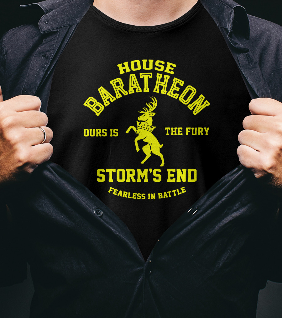 House Baratheon Ours Is The Fury Storm's End Fearless In Battle T-Shirt