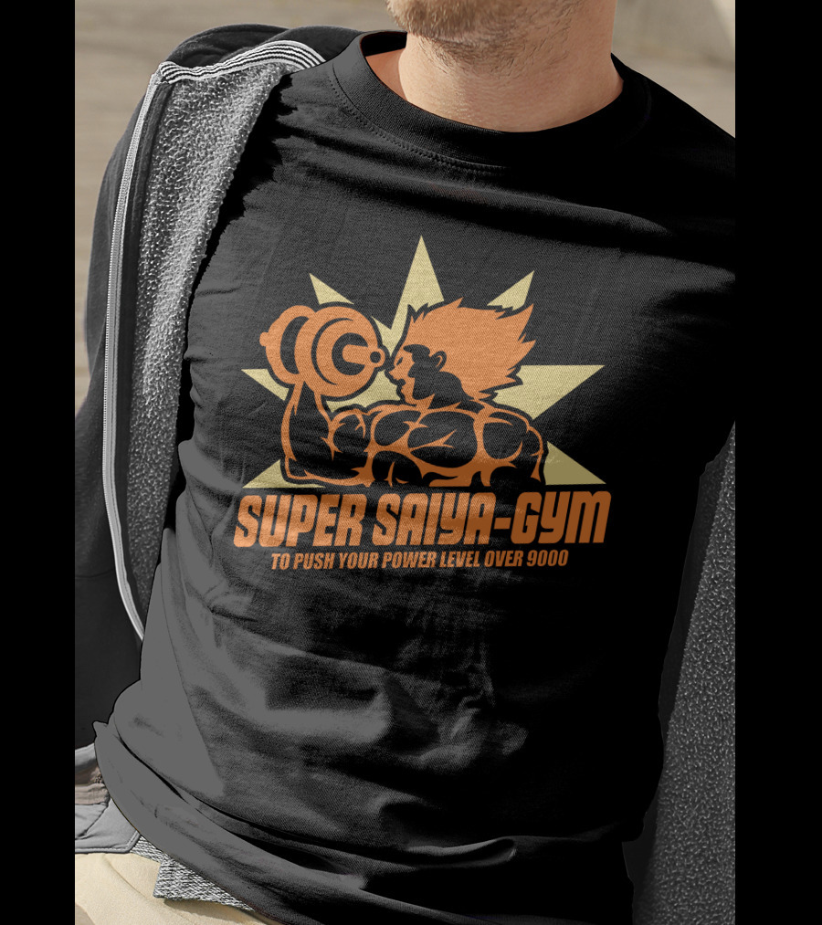Super Saiya Gym To Push Your Power Level Over 9000 T-Shirt