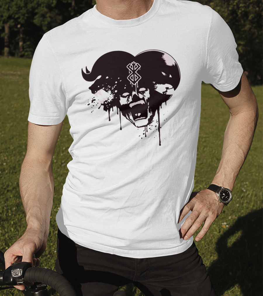 HELL DEMON Scream Symbol Dripping Horns T-Shirt