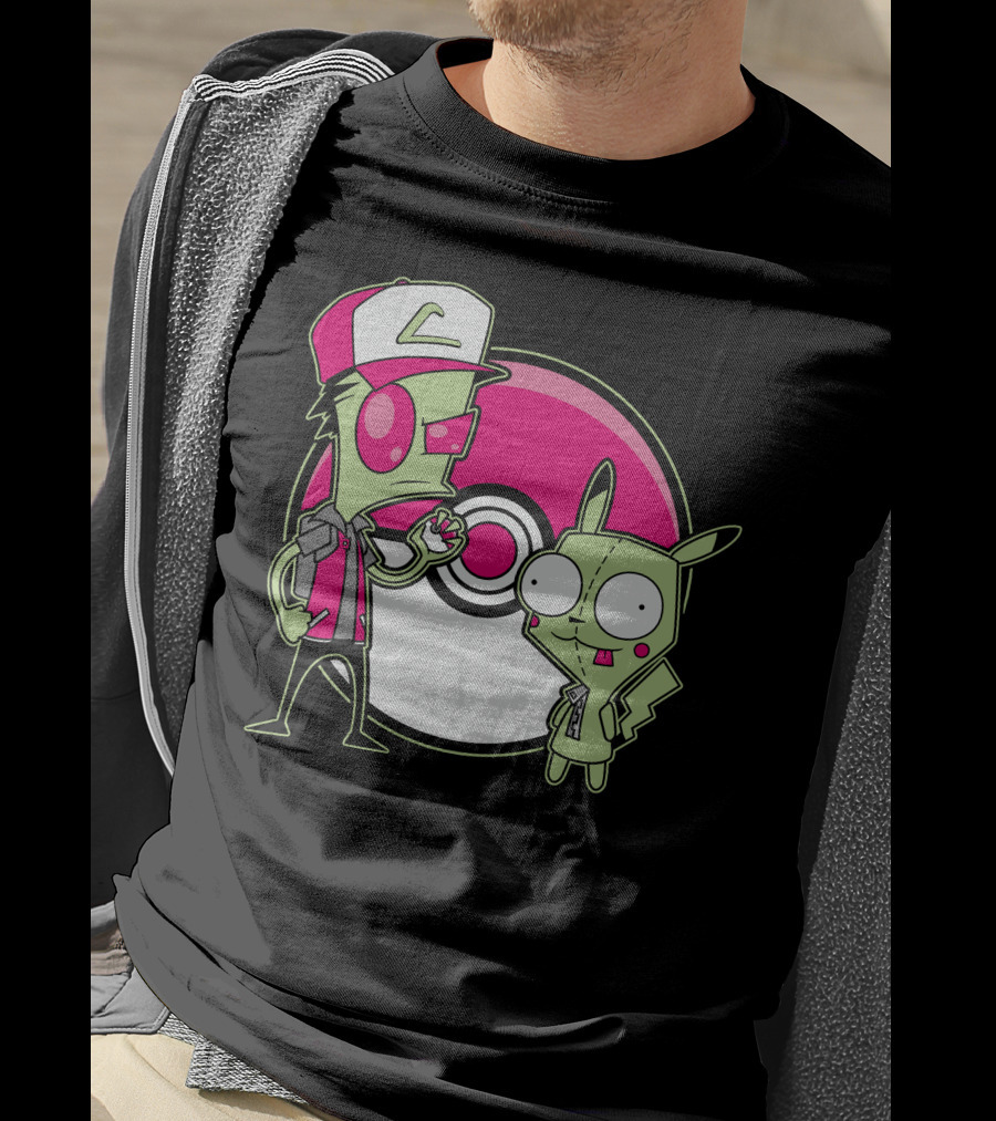 Zombie Pokemon Trainer And Creature With Poke Ball T-Shirt