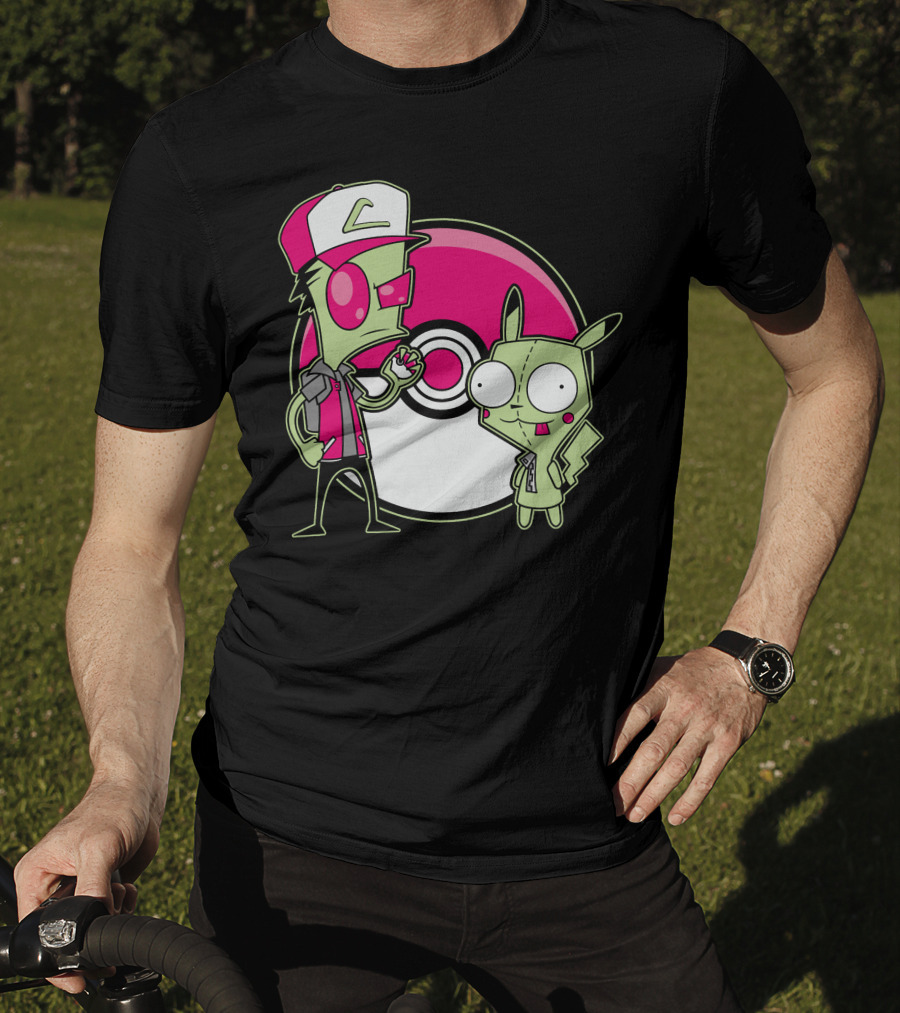 Zombie Pokemon Trainer And Creature With Poke Ball T-Shirt