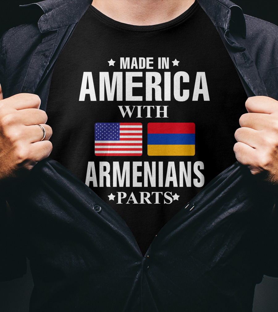 Made In America With Armenians Parts Flags T-Shirt