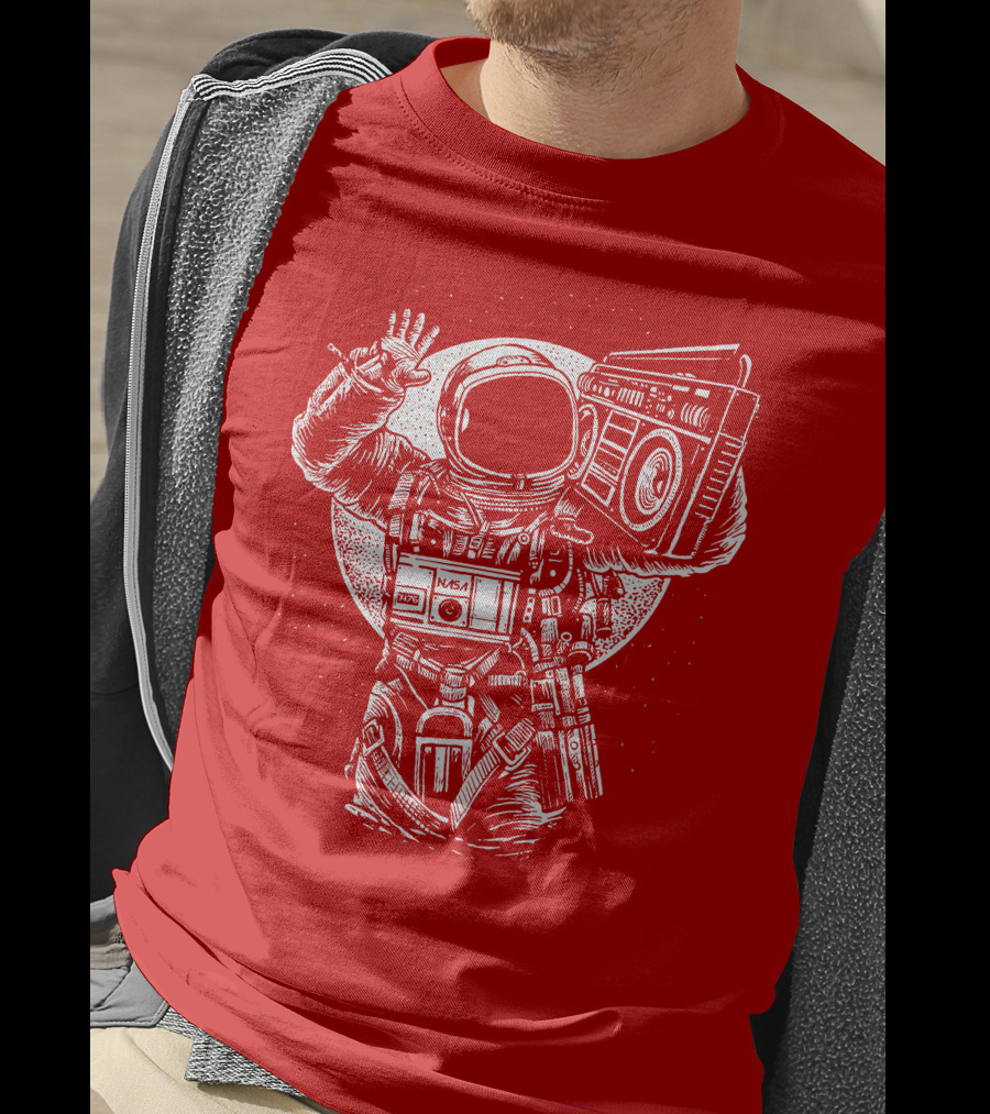 NASA Astronaut With Boombox Space T-Shirt