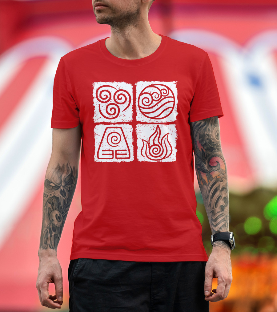 Avatar Air Water Earth Fire Elements T-Shirt