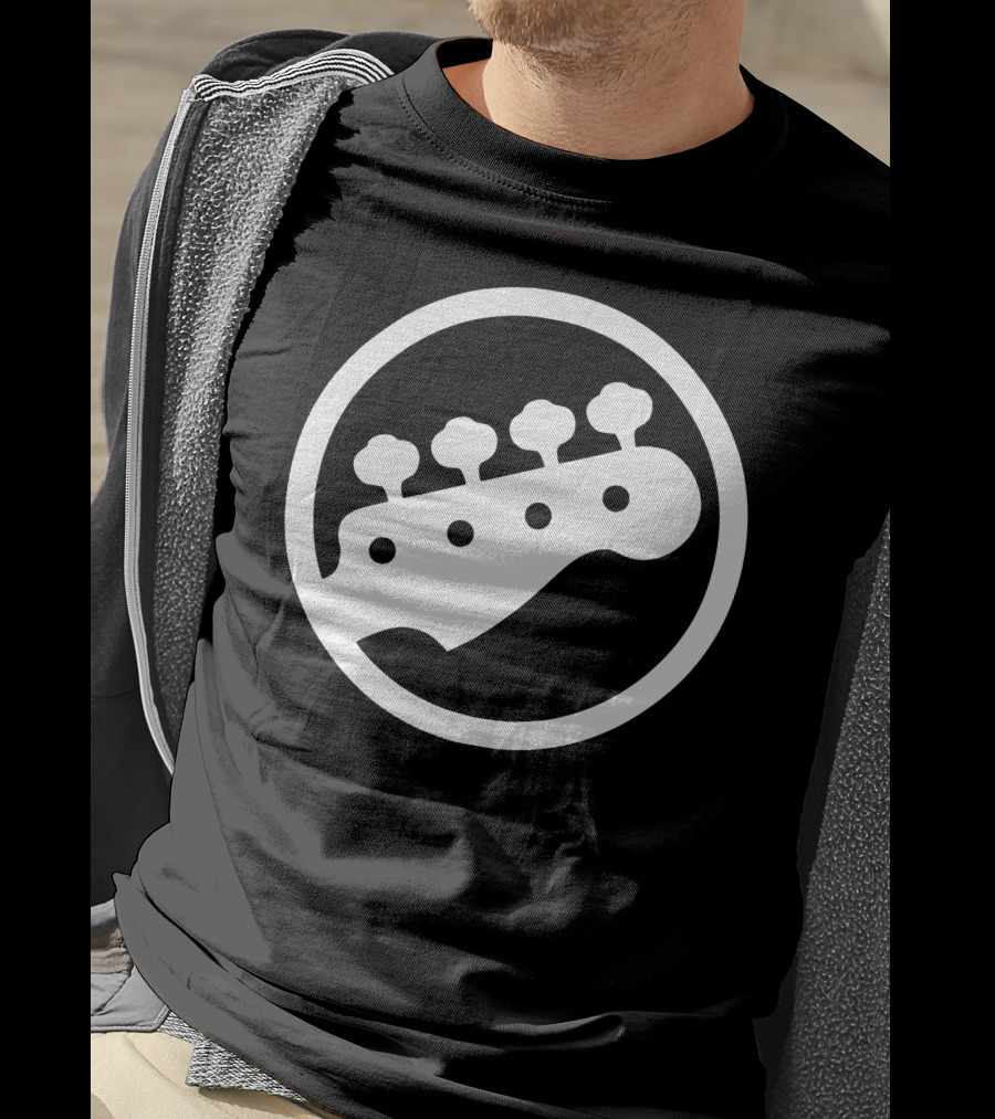 Bass Guitar Player Tuning Pegs Circle T-Shirt