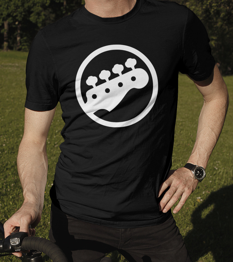 Bass Guitar Player Tuning Pegs Circle T-Shirt