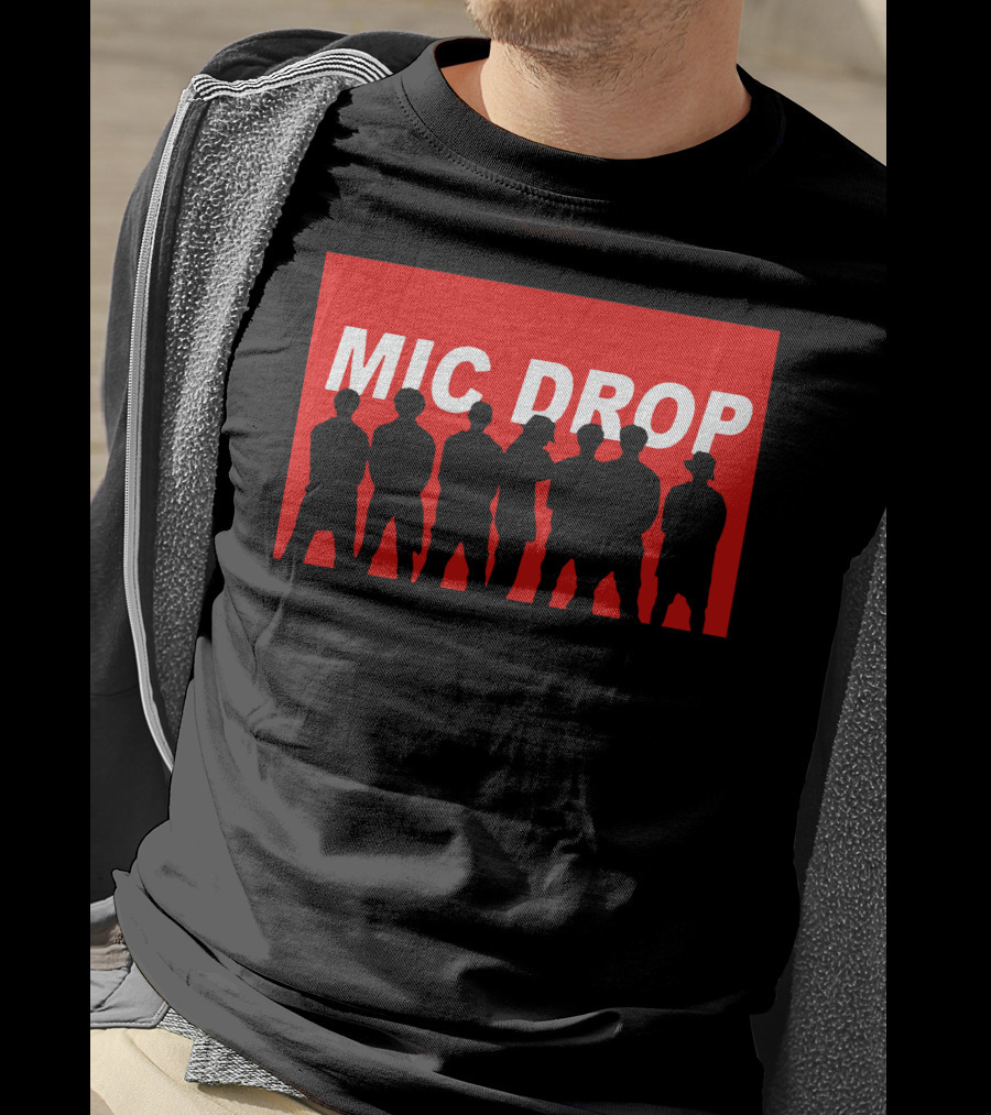 BTS Mic Drop Silhouettes Red Block T-Shirt