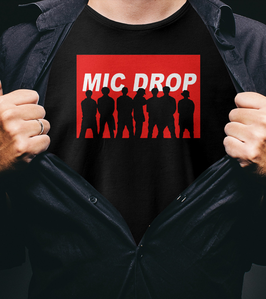 BTS Mic Drop Silhouettes Red Block T-Shirt