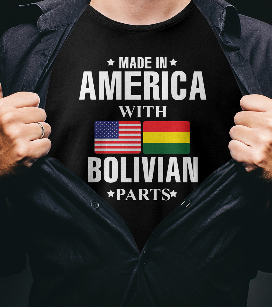 Made IN America With Bolivian Parts USA Bolivia Flags T-Shirt