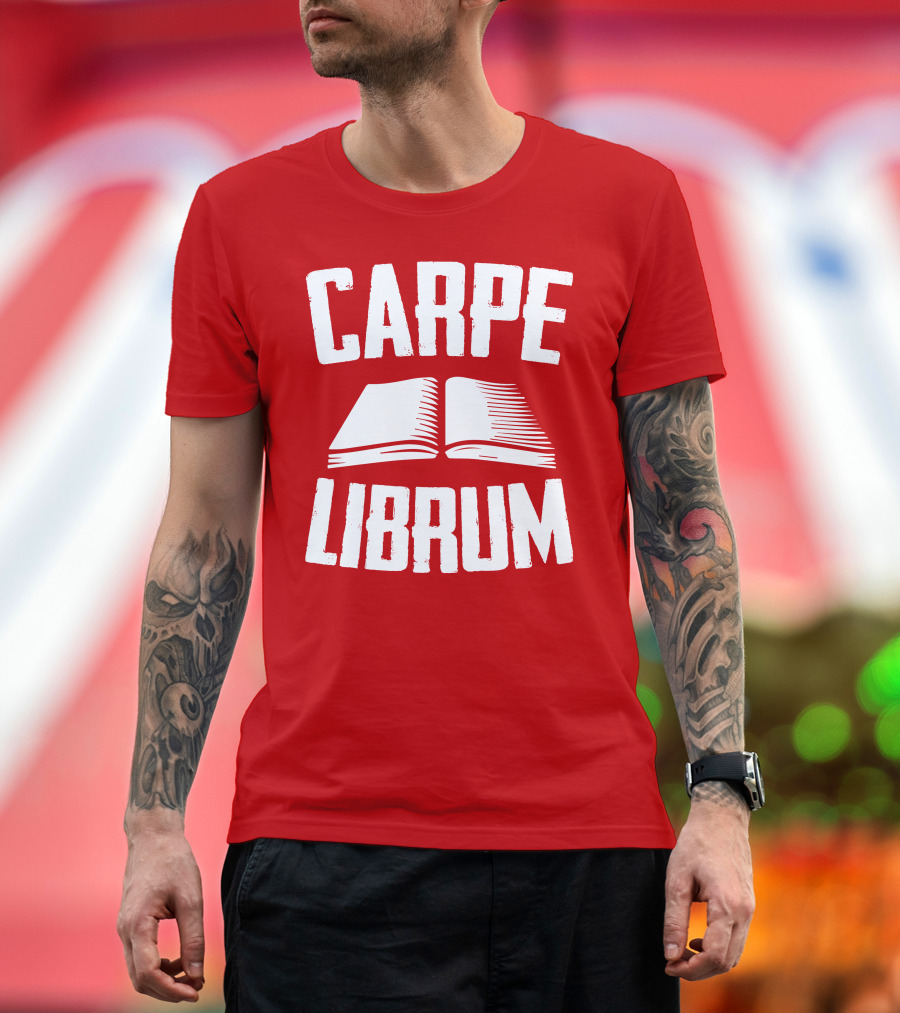 Carpe Librum Open Book Typography T-Shirt