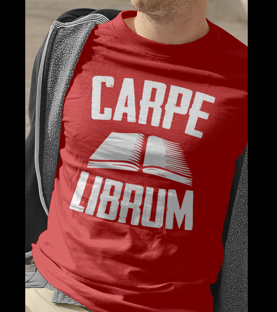Carpe Librum Open Book Typography T-Shirt