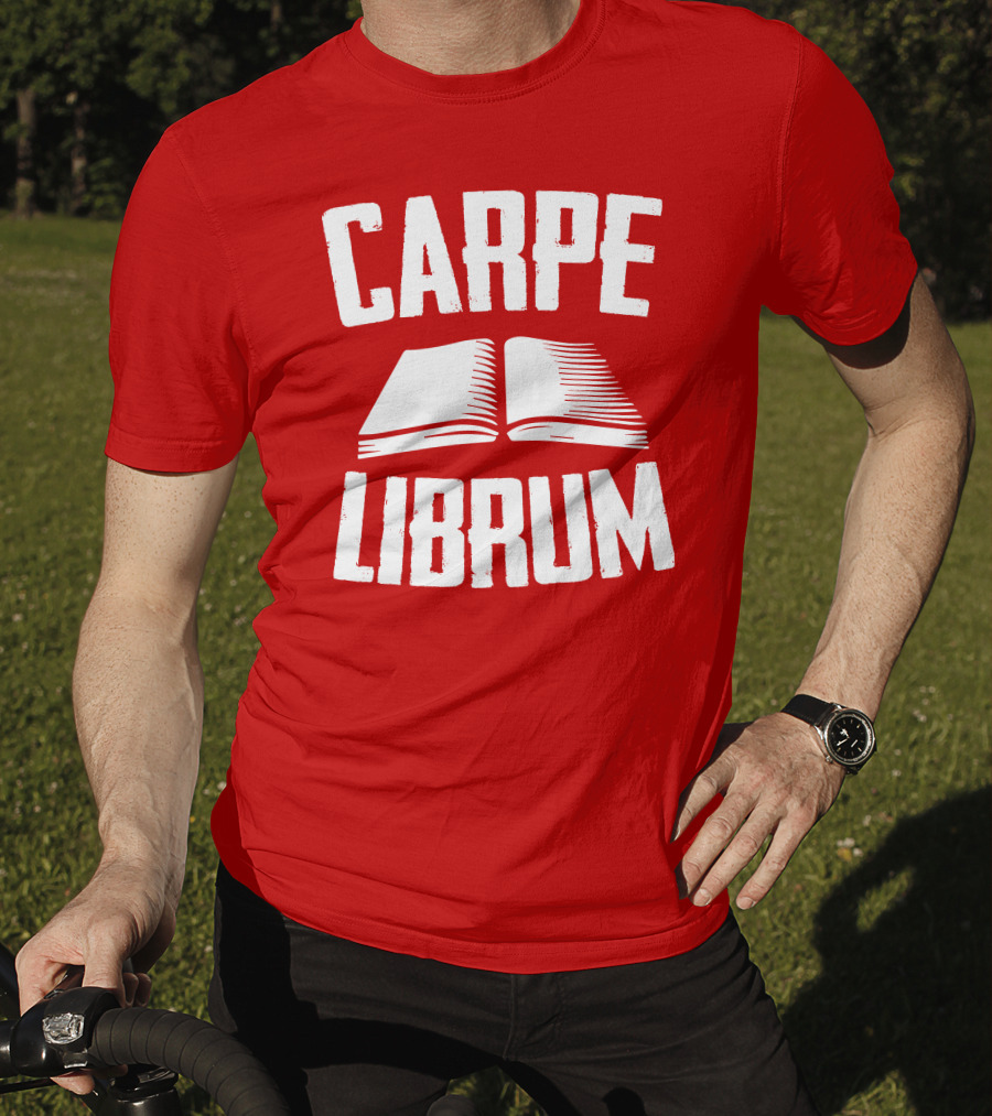 Carpe Librum Open Book Typography T-Shirt