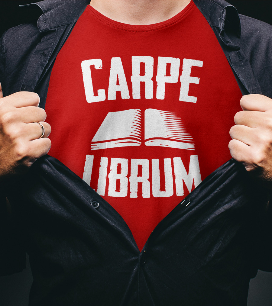 Carpe Librum Open Book Typography T-Shirt