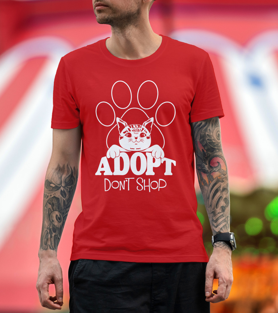 Cat Paw Adopt Don't Shop T-Shirt