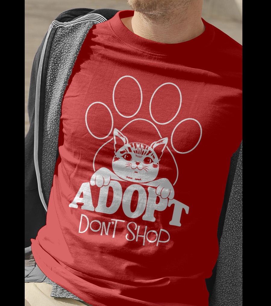 Cat Paw Adopt Don't Shop T-Shirt