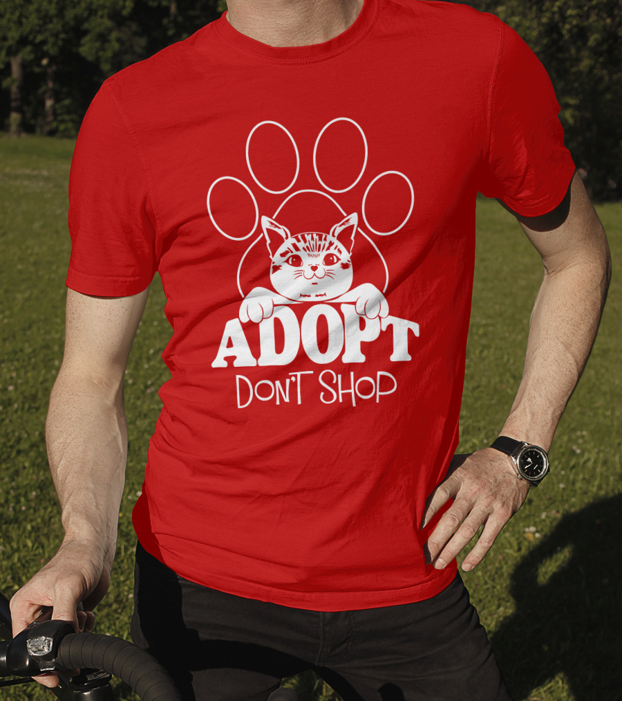 Cat Paw Adopt Don't Shop T-Shirt