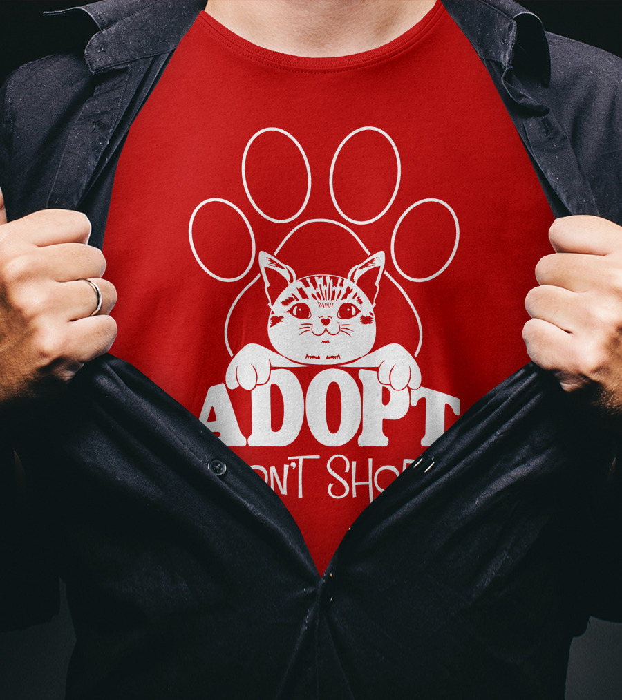 Cat Paw Adopt Don't Shop T-Shirt