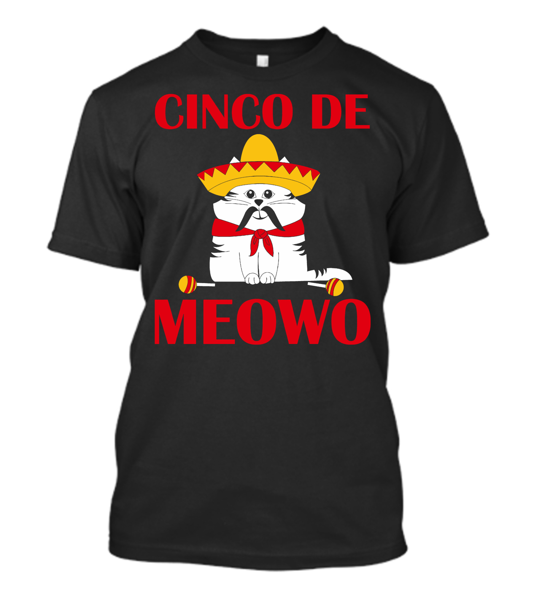 Cinco De Meowo Cat Sombrero And Maracas Cinco De Mayo T-Shirt