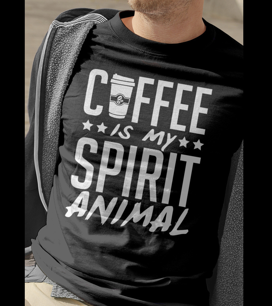 Coffee Is My Spirit Animal Coffee Cup Stars T-Shirt