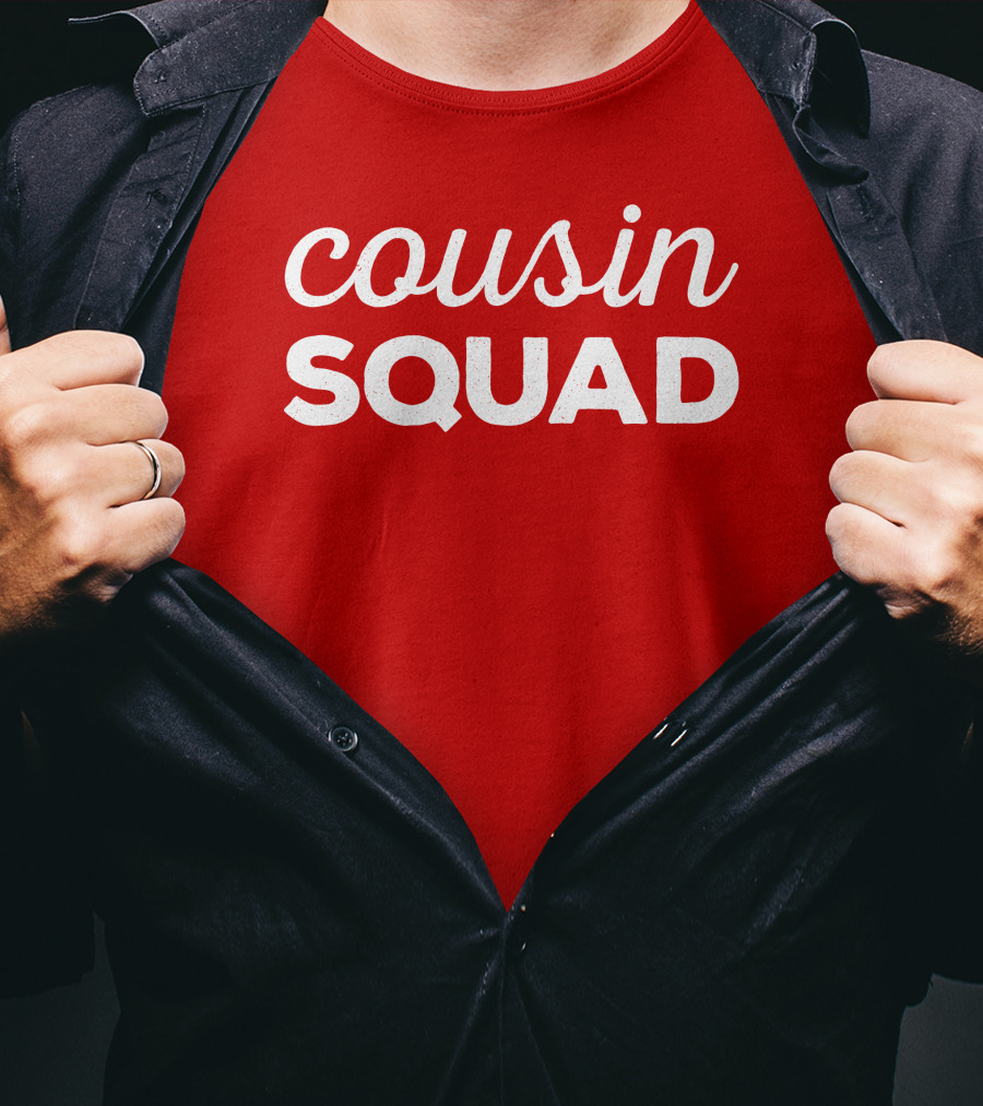 Cousin Squad Red Bold Text Family Team Bonding T-Shirt