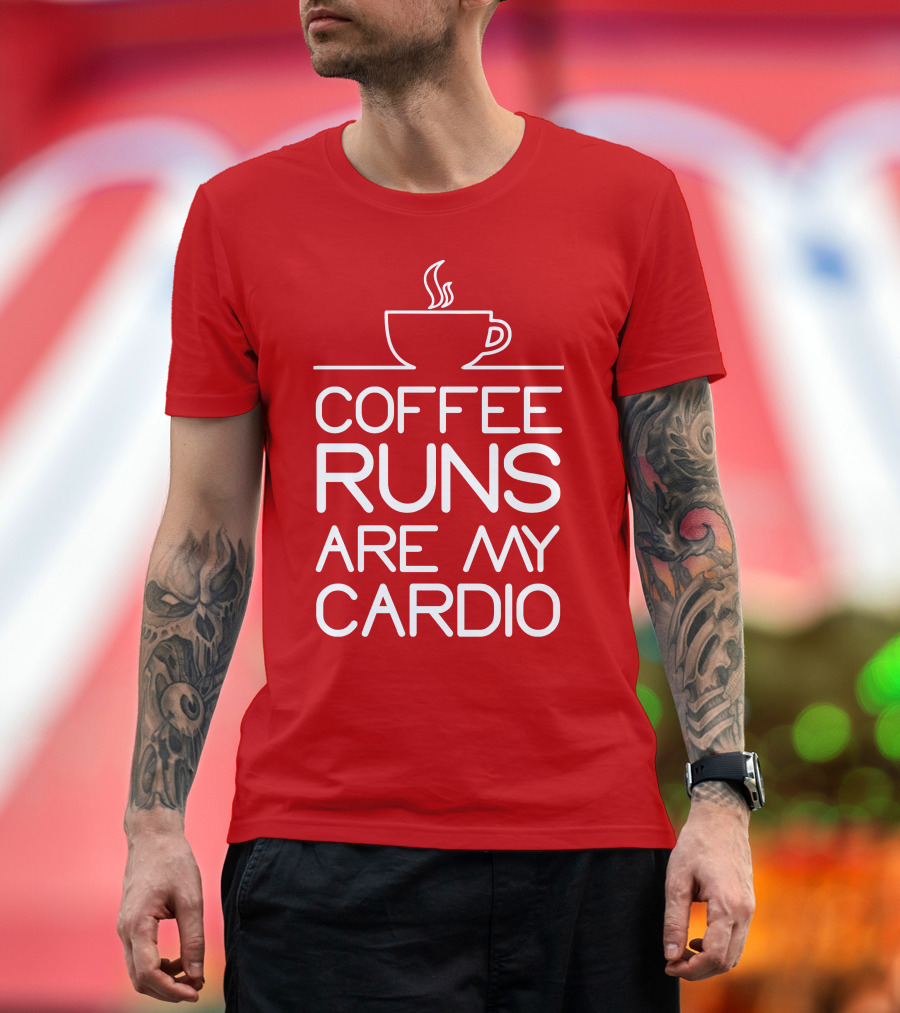 Coffee Runs Are My Cardio Cup Icon T-Shirt