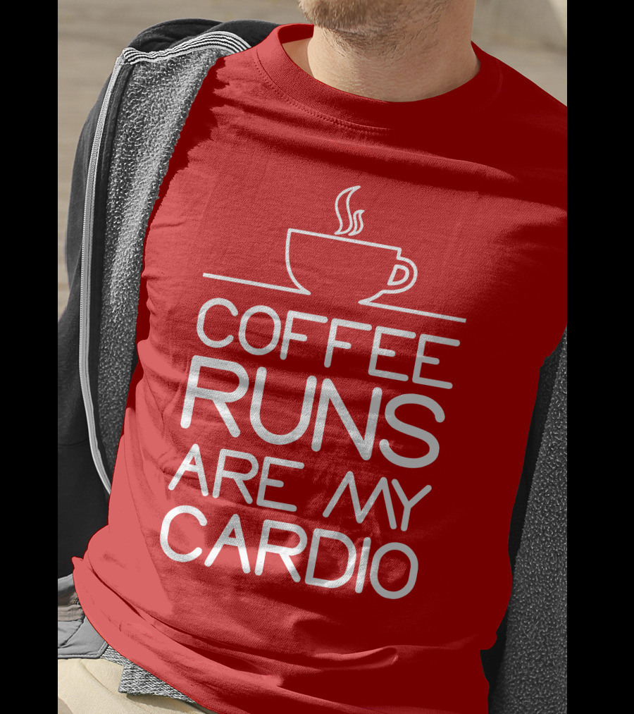 Coffee Runs Are My Cardio Cup Icon T-Shirt