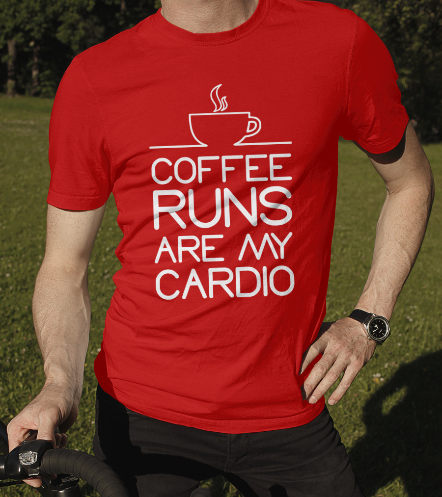 Coffee Runs Are My Cardio Cup Icon T-Shirt