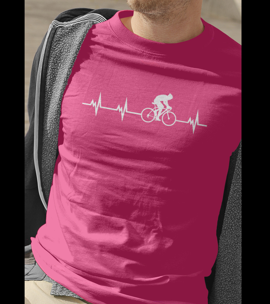 Cycling Heartbeat Bicycle Rider Pulse Line T-Shirt