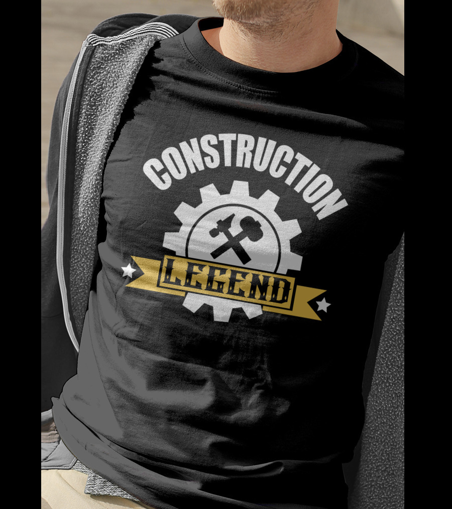 Construction Gear Cog Crossed Tools Legend T-Shirt