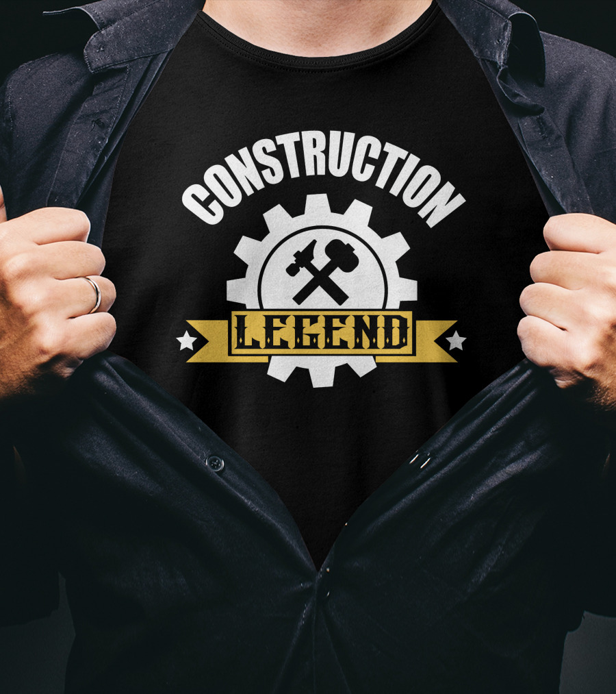 Construction Gear Cog Crossed Tools Legend T-Shirt