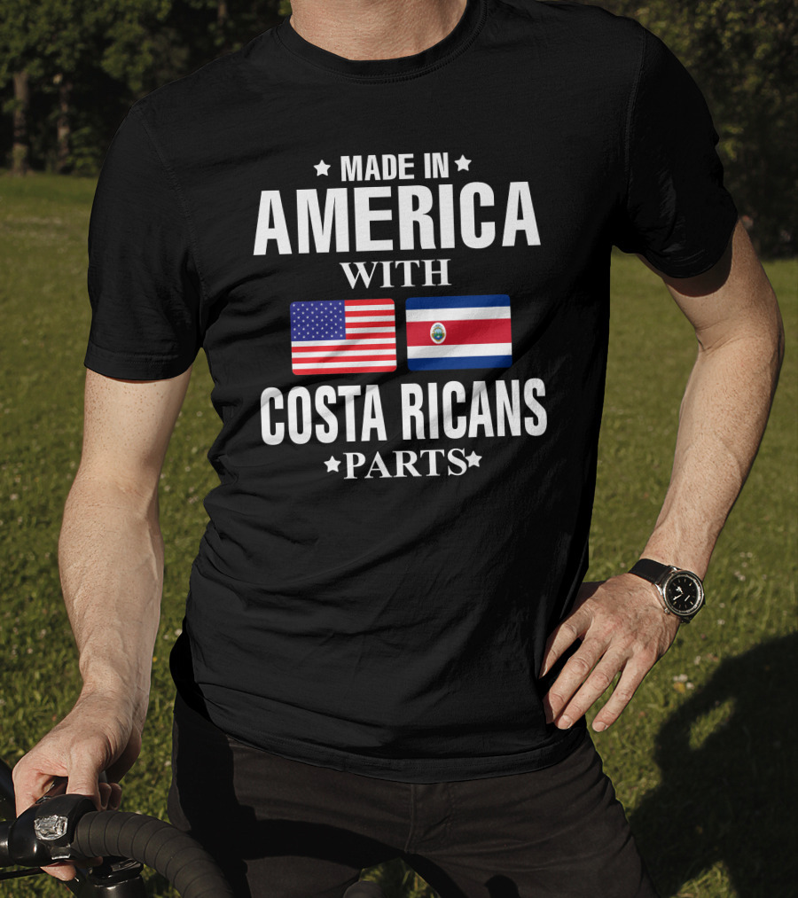 Made In America With Costa Ricans Parts Flags T-Shirt
