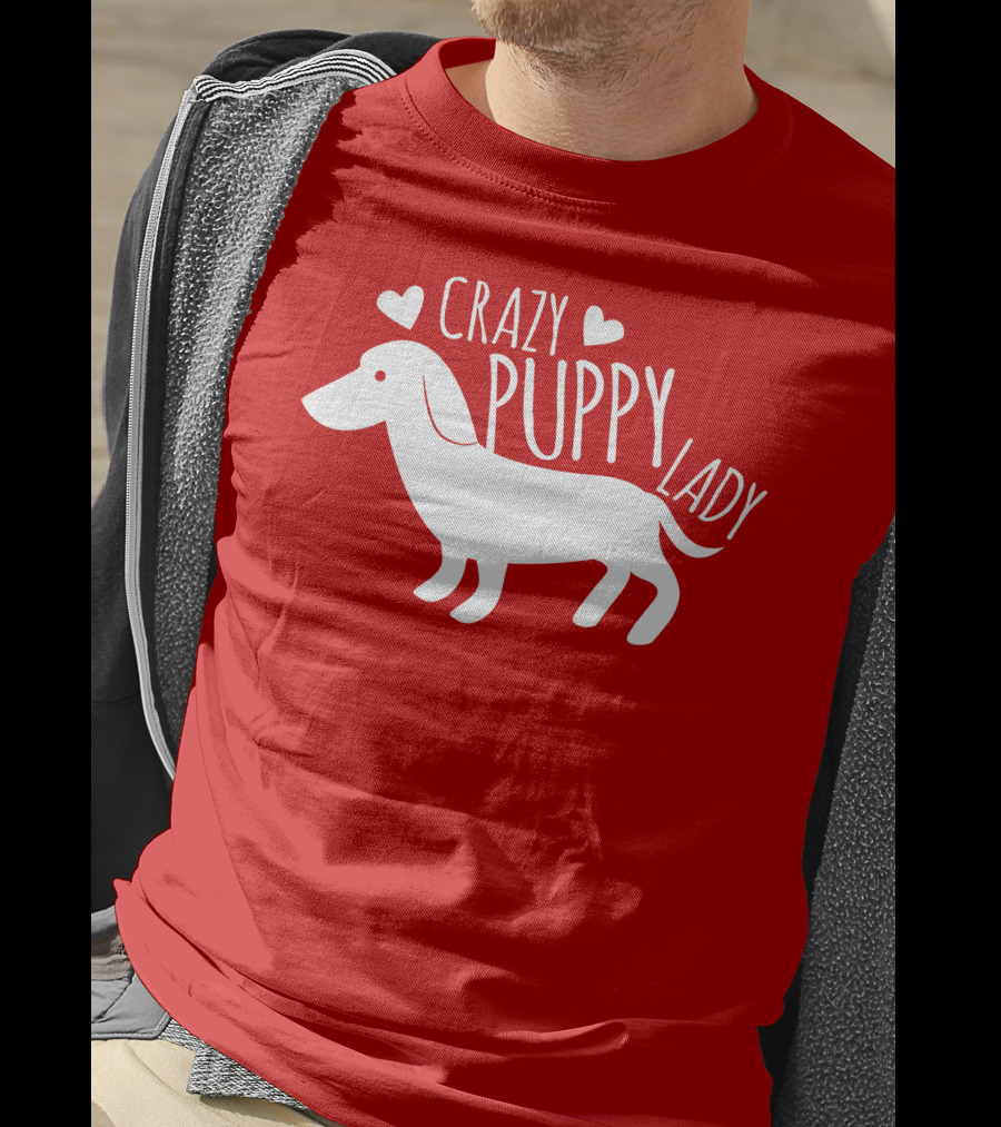 CRAZY PUPPY LADY Dachshund Heart T-Shirt