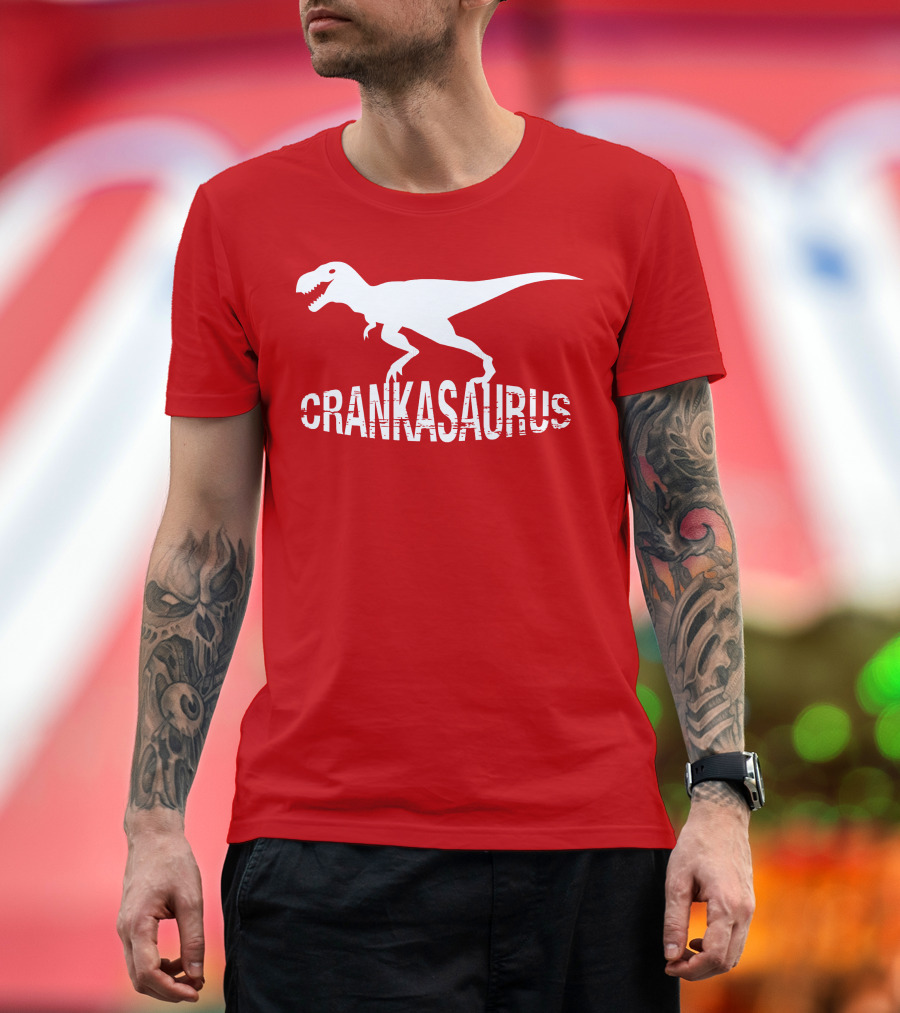 Crankasaurus Dinosaur Logo Parody T-Rex T-Shirt